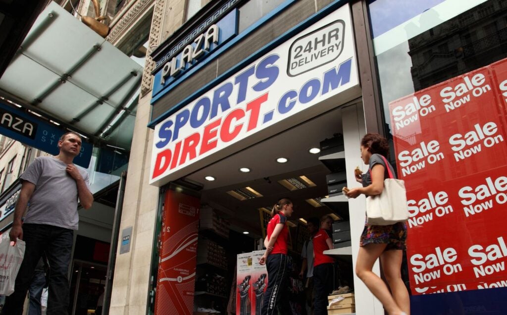 A Sports Direct.com store on Oxford Street, London, England