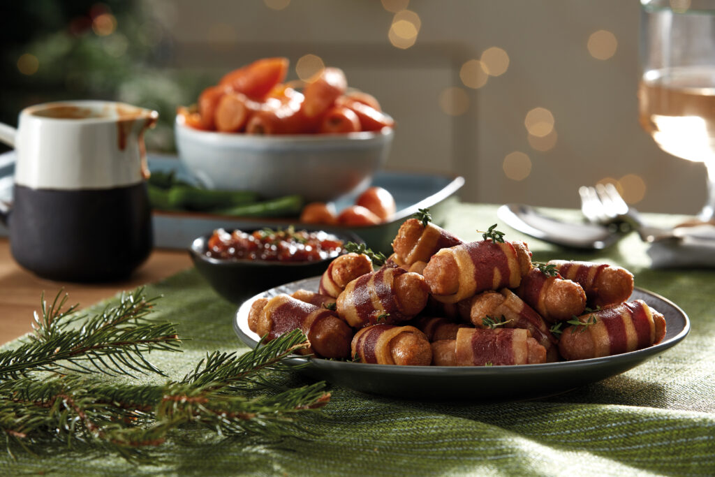 Asda meat-free pigs in blankets with other vegan Christmas foods