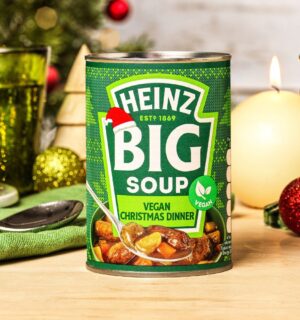 A tin of Heinz vegan Christmas Dinner Soup