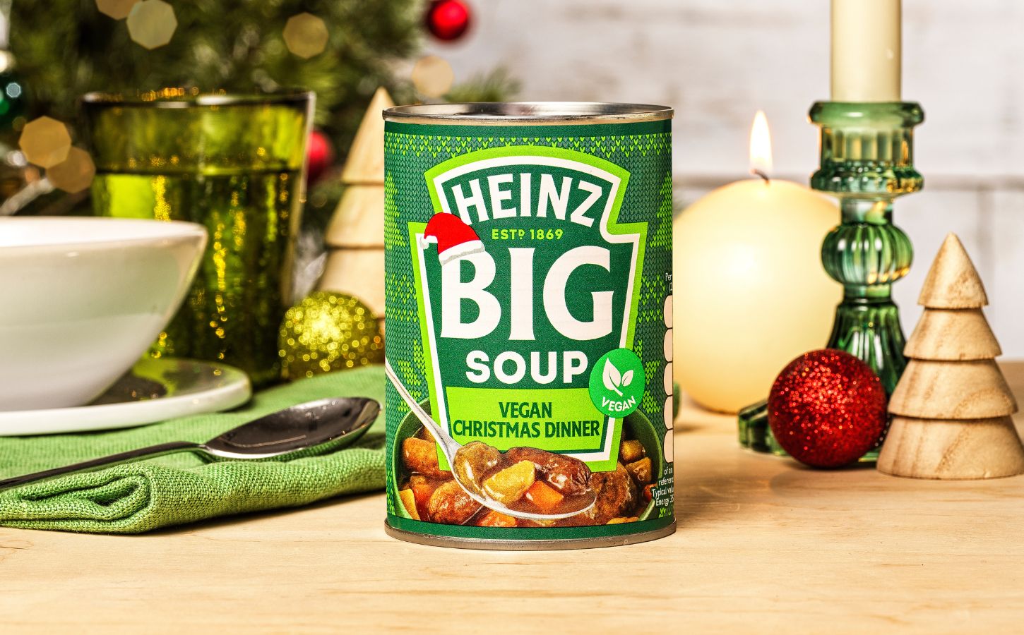 A tin of Heinz vegan Christmas Dinner Soup