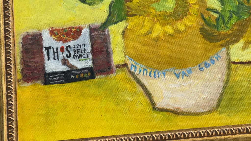 THIS vegan meat brand company created its own take on the Van Gogh Sunflowers painting
