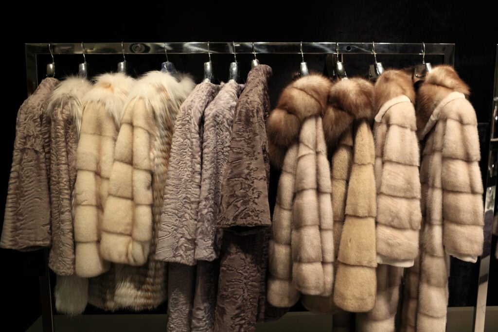 A selection of mink fur coats