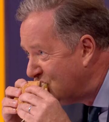 Piers Morgan eating a Big Mac in front of a vegan on his Talk TV show