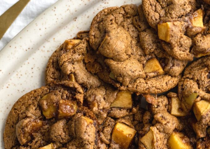 A plate of vegan, gluten-free apple pie cookies
