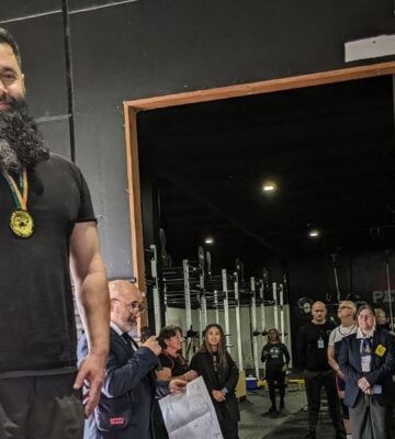 Vegan bodybuilder Noah Hannibal at a powerlifting competition