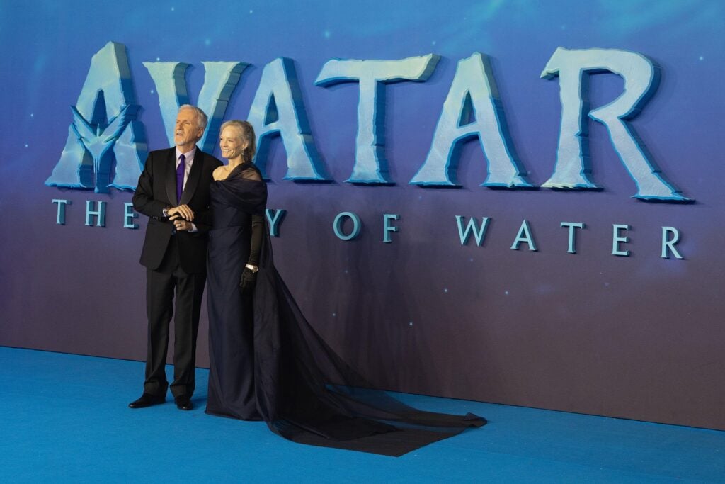 James Cameron on the red carpet of the Avatar 2 premiere