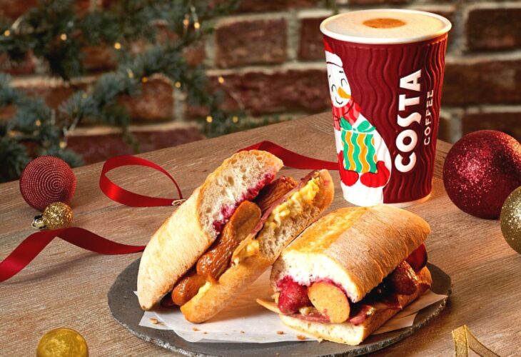 Costa Coffee's vegan P’gs & Blankets Panini sandwich from the UK