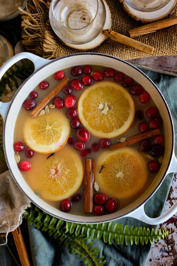 Vegan mulled spiced apple cider drink