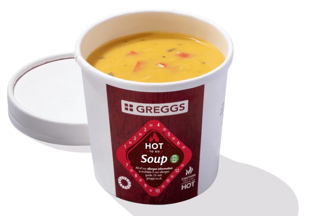 Greggs vegan Warm Winter Vegetable Soup