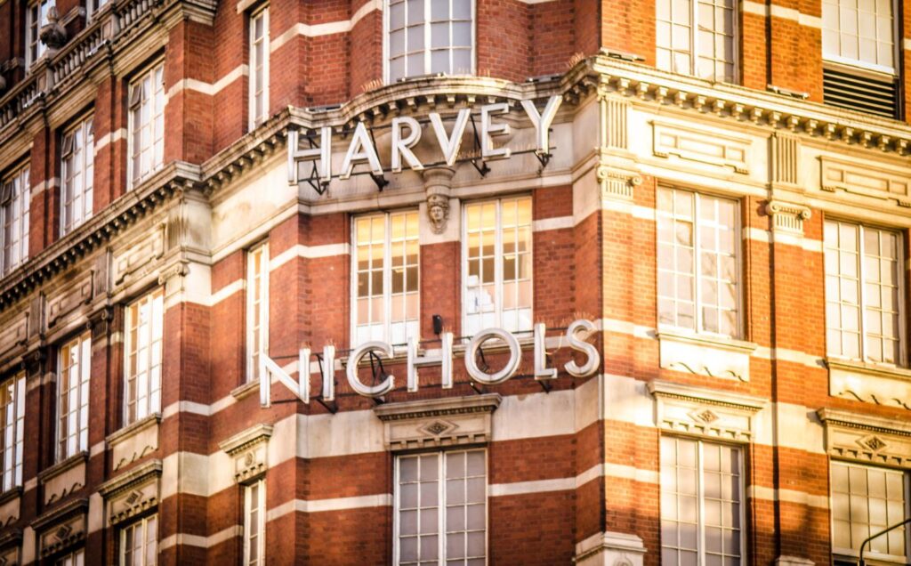 The exterior of Harvey Nichols in London, which has just announced plans to phase out fur