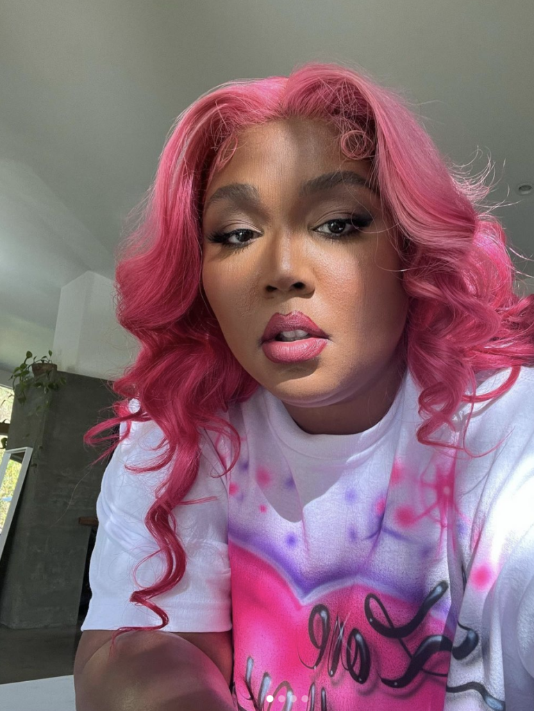 A selfie of vegan celebrity Lizzo