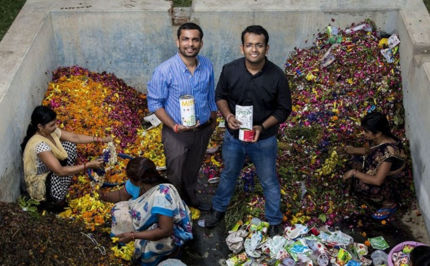 The founders of Fleather flower leather start-up Phool