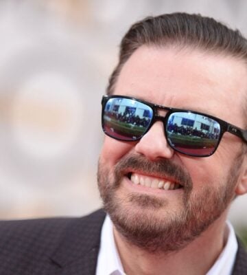 Vegan celebrity Ricky Gervais on the red carpet