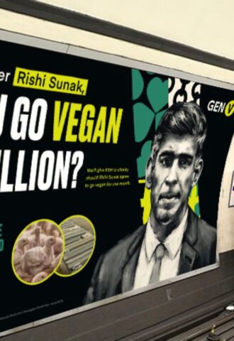 Rishi Sunak vegan campaign on the London Underground