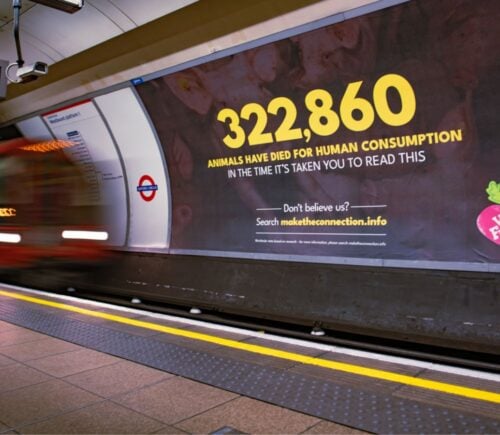 A Vegan Friendly UK advert on the London Underground