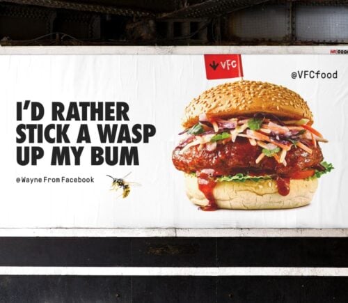 VFC billboard using tweets from trolls