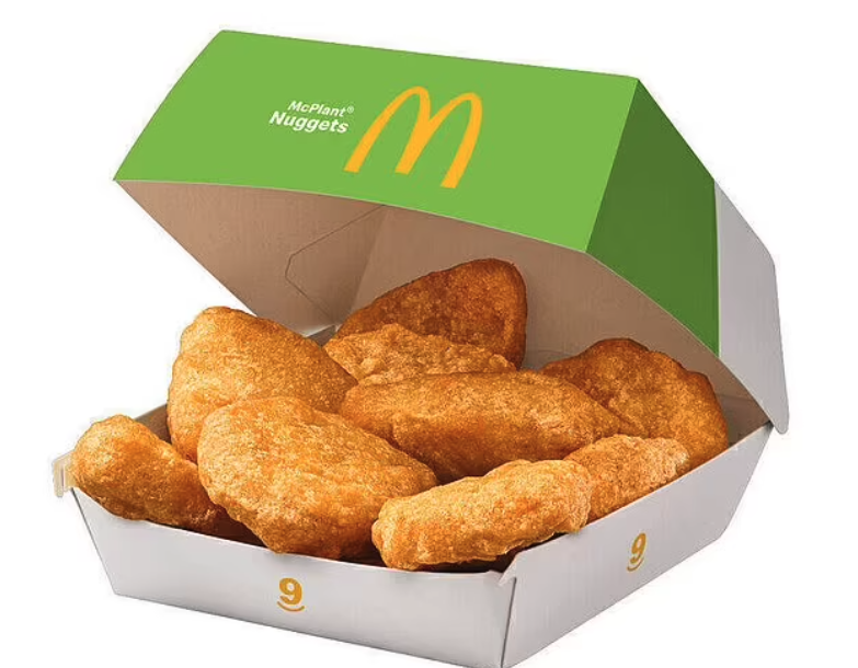 meat-free mcdonald's mcnuggets made with plant-based chicken from beyond meat