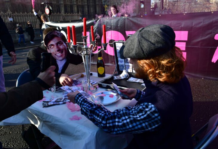 Animal Rebellion protestors staged a Valentine's Day protest in Westminster