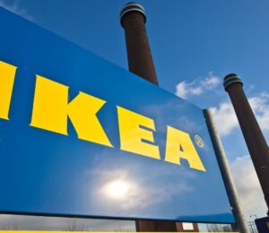 The outside of an IKEA store, which has announced plans to make its menu more vegan-friendly