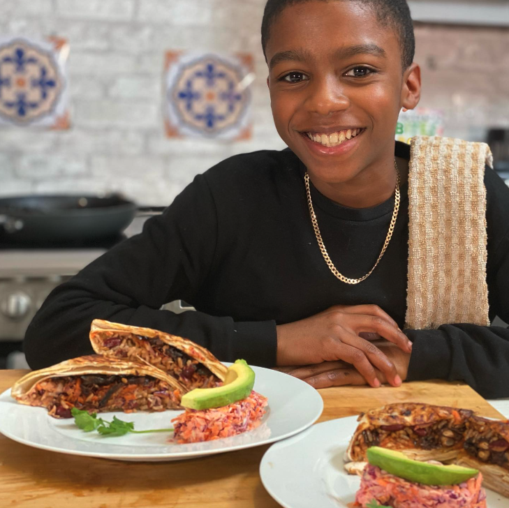 Omari McQueen is a vegan chef from London