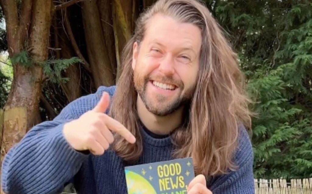Vegan Sam Bentley, who has written a book on positive climate news called Good News, Planet Earth