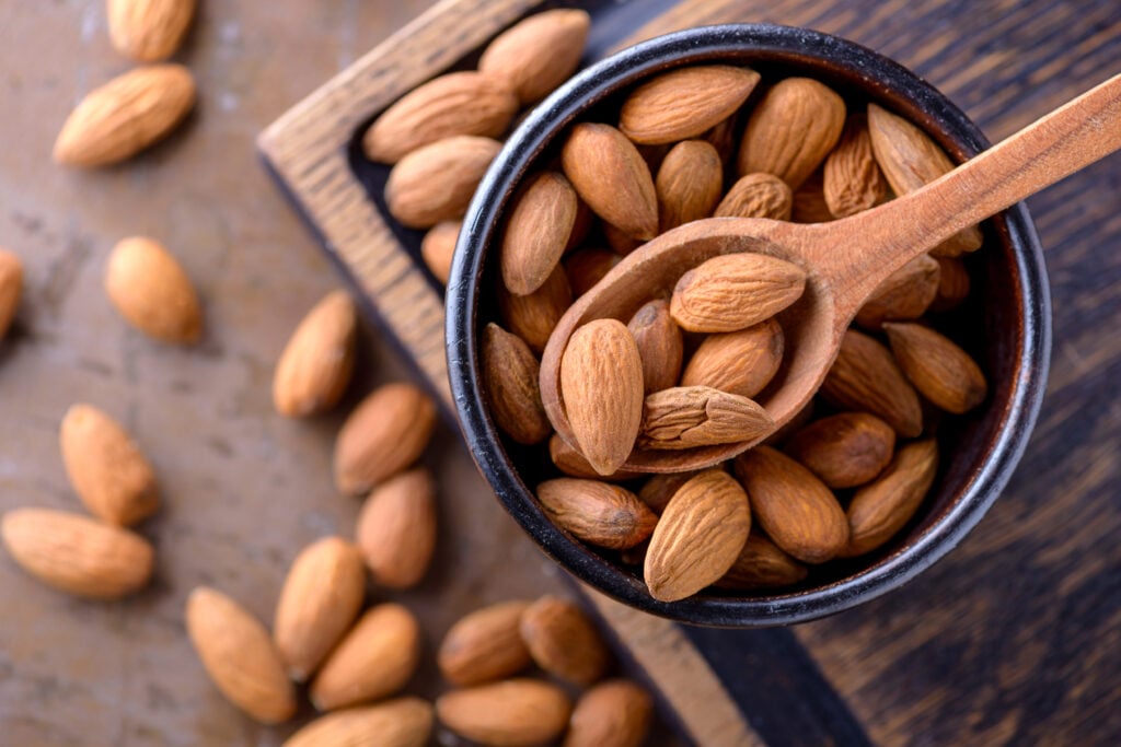 Nuts - including almonds - contain a good amount of vegan protein