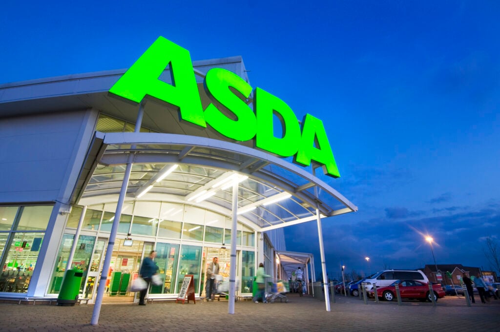 The outside of a UK ASDA supermarket, which has just launched vegan kids meal deals