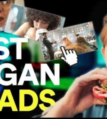A graphic reading the "best vegan TV ads"