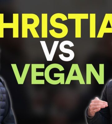 A graphic reading "Christian vs Vegan"