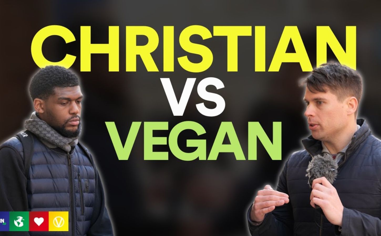 A graphic reading "Christian vs Vegan"