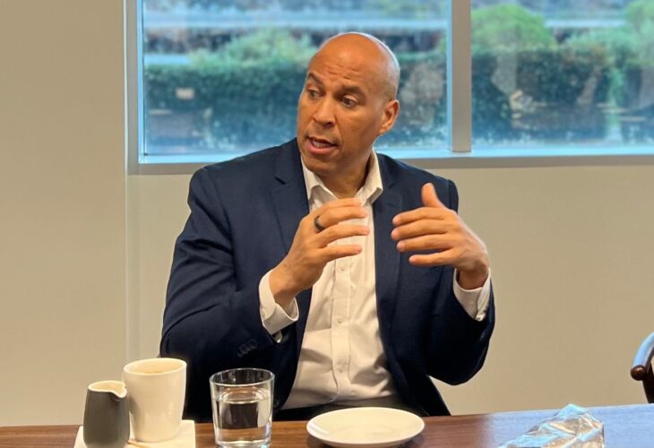 Plant-based senator Cory Booker on a visit to cell-based meat start-up East Just
