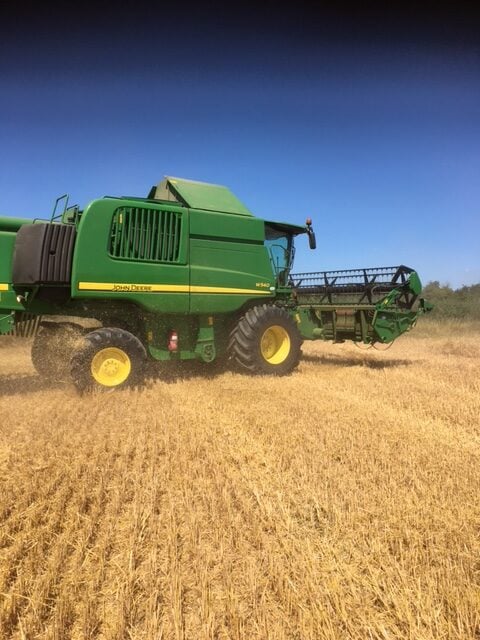 Laurence Candy ploughing crops in his vegan farm