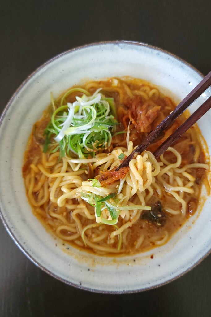 Vegan Kimchi Noodle Soup - Full of Plants