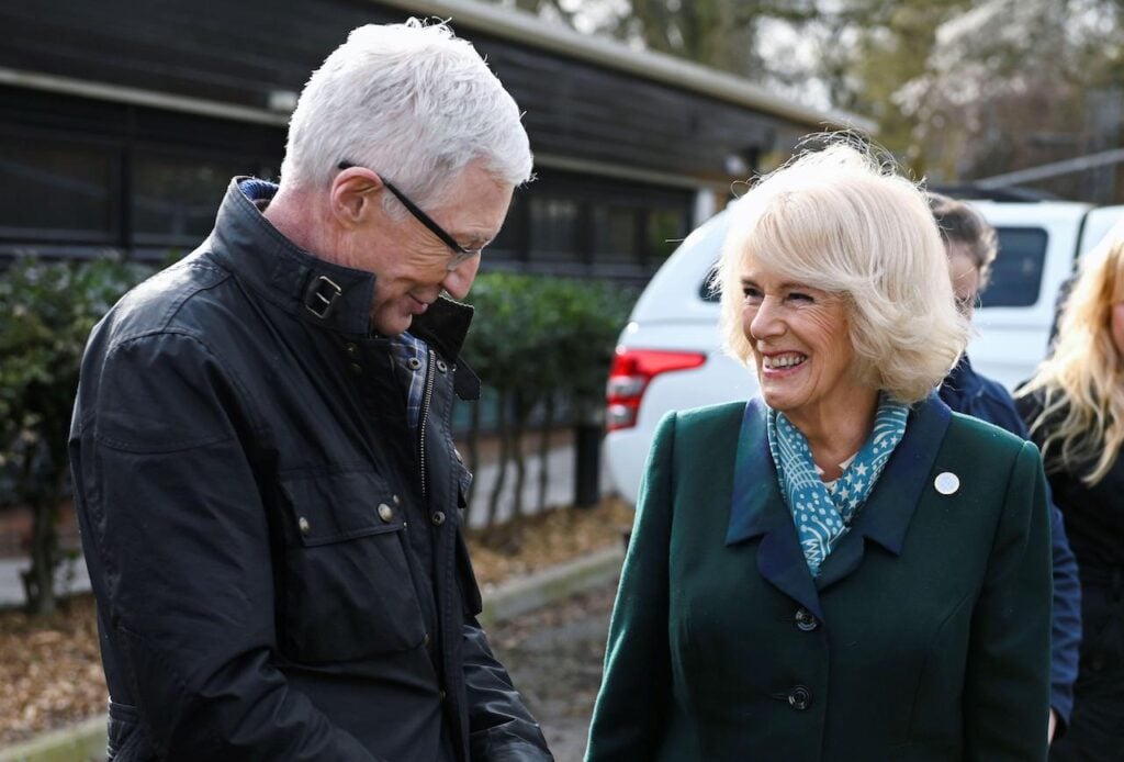 Paul O'Grady with the Queen Consort, visiting the Battersea Dogs and Cats home together in Kent