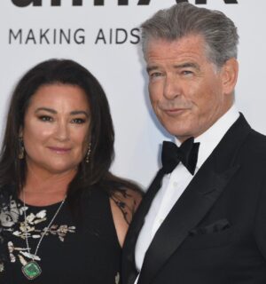 Pierce Brosnan and his wife Keely on the red carpet