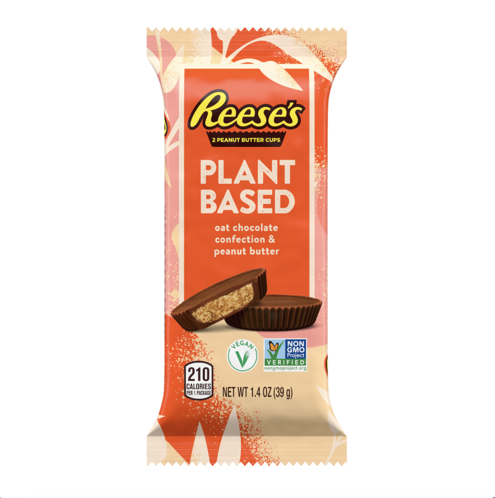 The new vegan Hershey's Reese's Peanut Butter Cup, made with dairy-free chocolate