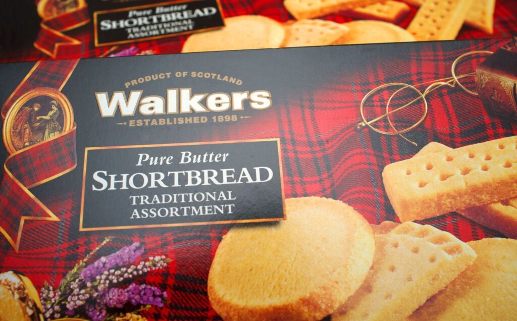 A pack of Walker's Pure Butter Shortbread, which looks set to go vegan