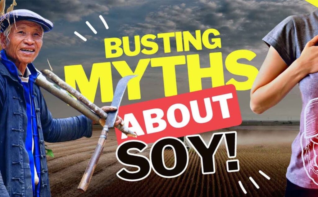 A graphic reading: "Busting myths about soy"