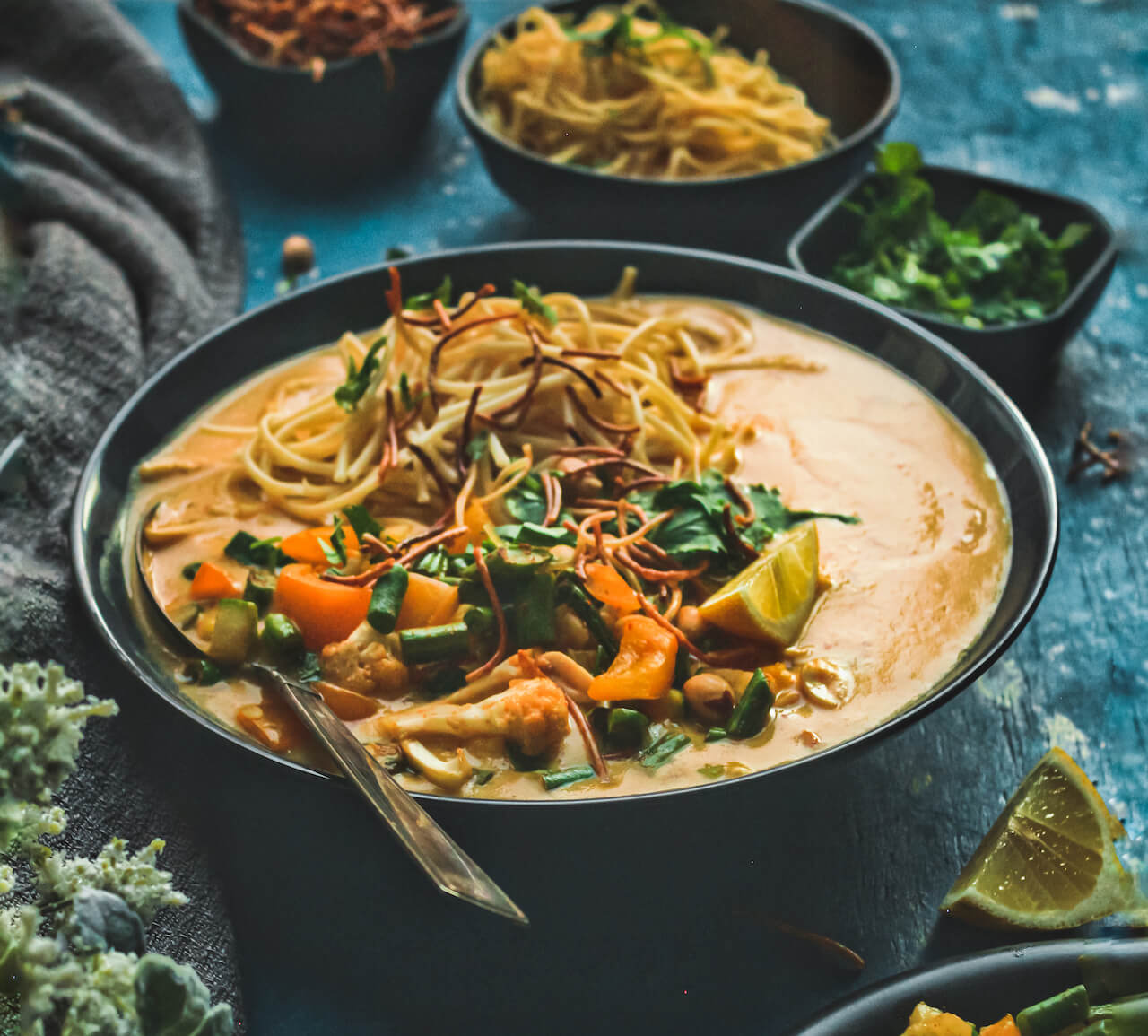Burmese 'Khow Suey' Noodle Soup Recipe (But Make It Vegan)
