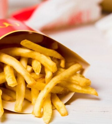 McDonald's fries, which are only vegan in some countries in the world