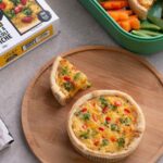 A vegan cheese and broccoli egg quiche from Crackd