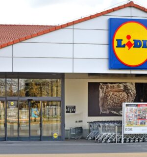 The outside of a Lidl store, which has just started selling insect burgers in Ireland