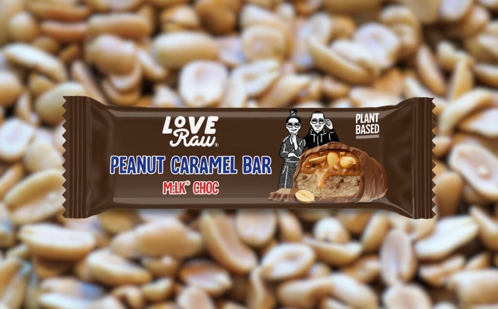 LoveRaw's new vegan Snickers dupe, the dairy-free Peanut Caramel Bar