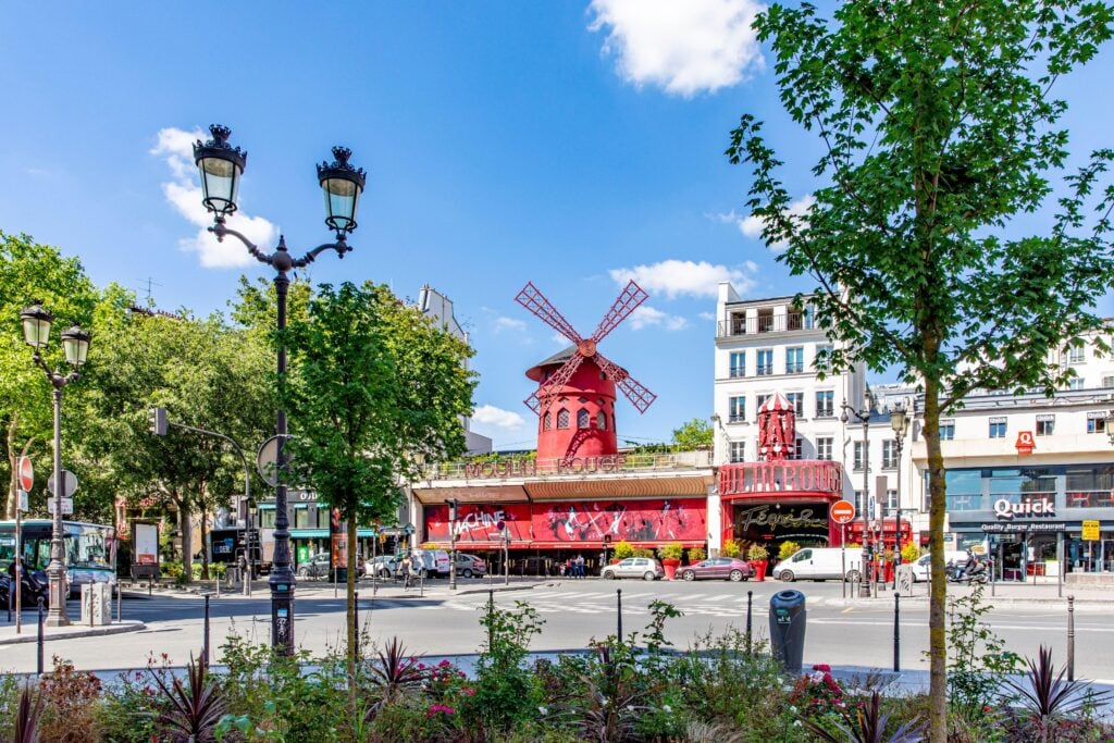 The outside of the Moulin Rouge in Paris, France