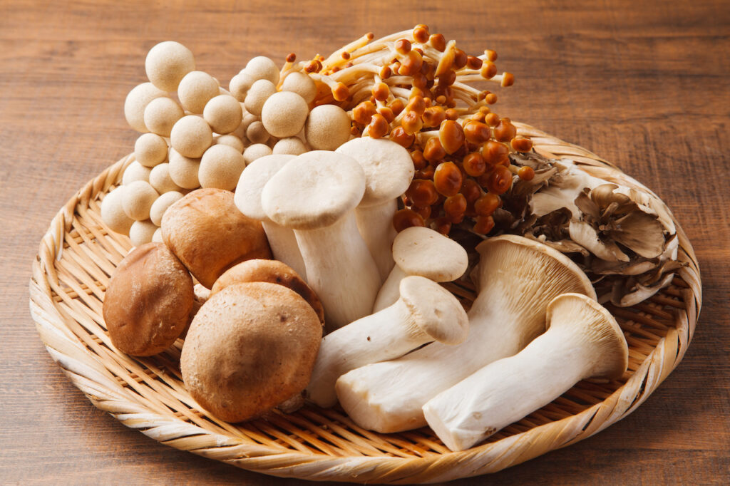 A plate of fungi and mushrooms, which are booming in popularity around the world
