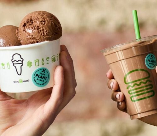 Shake Shack's NotCo vegan chocolate shake and dairy-free frozen custard that are now permanent menu additions in the US