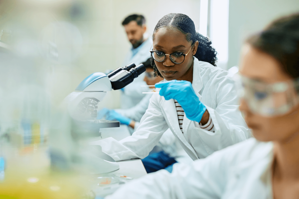 A scientist in a research lab performing animal-free tests