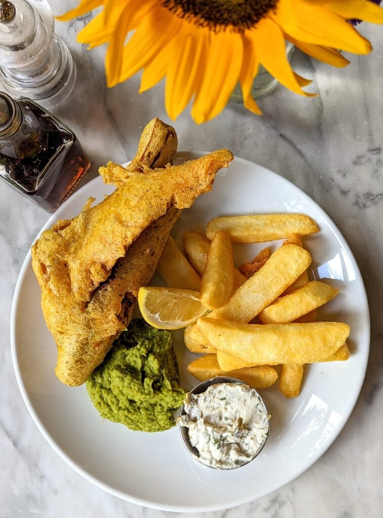 Vegan "fish" and chips from Cafe Van Gogh in London