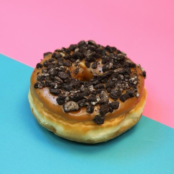 A vegan Oreo doughnut from Planet Doughnut