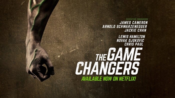 The poster for 2018 Netflix vegan documentary The Game Changers